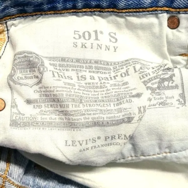 Levi's‎ Premium Skinny High Rise Jeans Size Small - Image 7