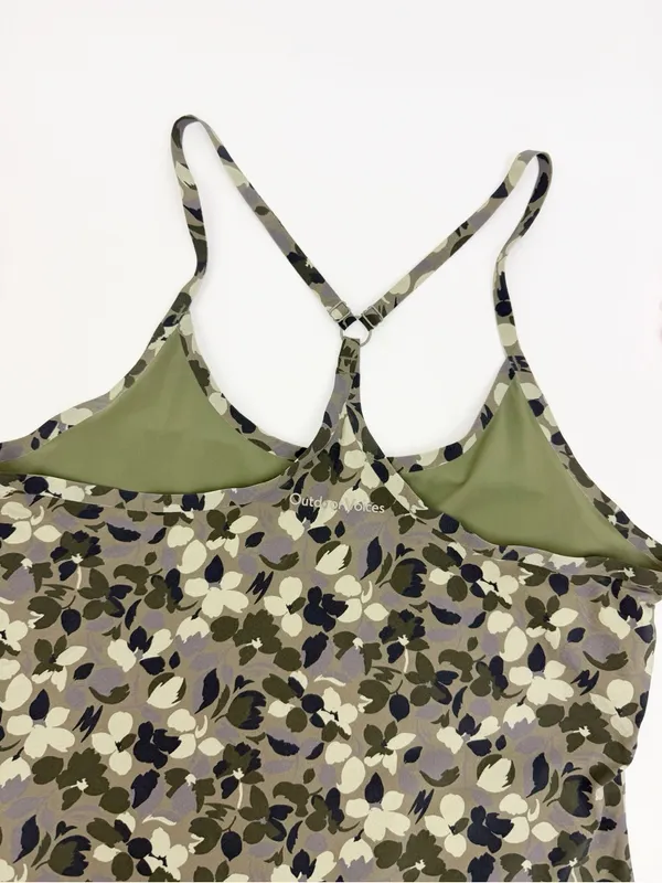Outdoor Voices The Exercise Dress Tennis Athletic Tea Tree Floral Olive Green - Image 14