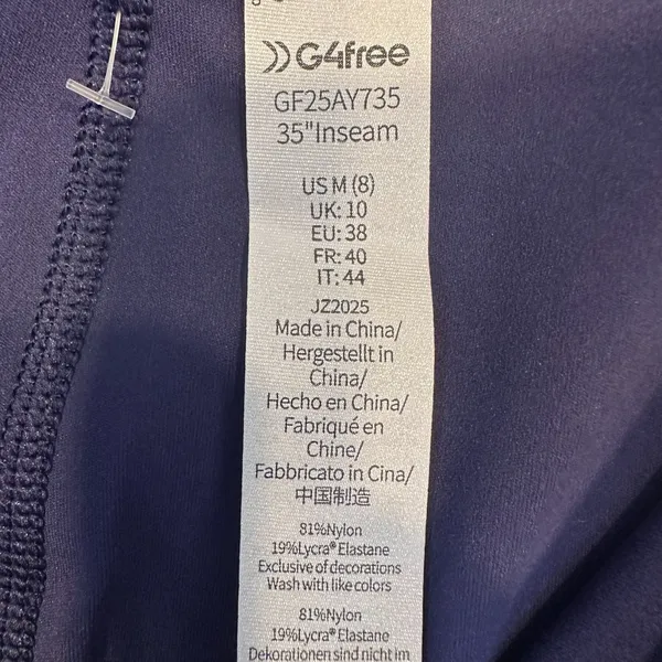 G4Free Size-M BareFeel Maternity Dress‎ Flare Yoga Pants Stretchy Blue - Image 5