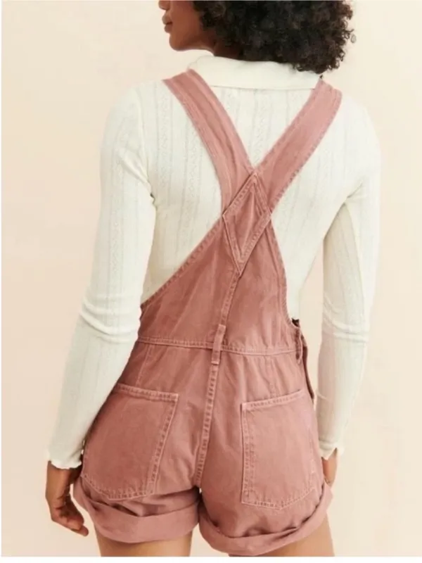Free People We The Free Ziggy Soft Shortalls Overalls in Brown - Image 2