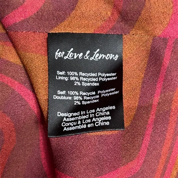 For Love & Lemons Eleanor Red Swirl Print Cowl Chiffon Mini Dress Homecoming NWT - Image 10