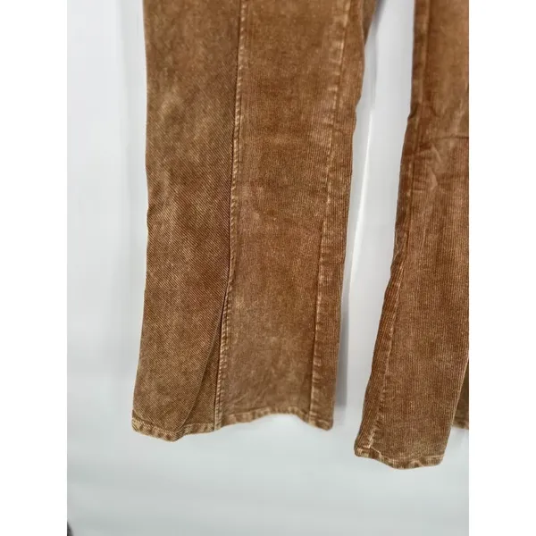 Mystree Brown Wide Leg Flare Corduroy Pants Women Size Large Pull On Boho Earthy - Image 3