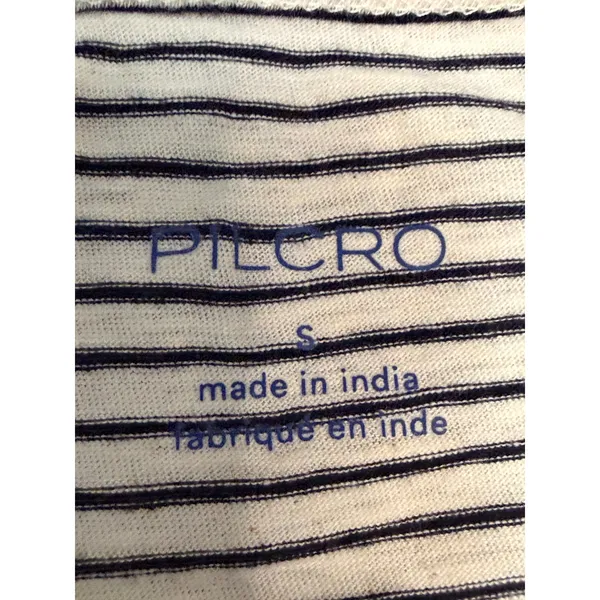 Anthropologie Pilcro Striped Ruched Sleeveless Top Ivory Black Cotton Small NWT - Image 4