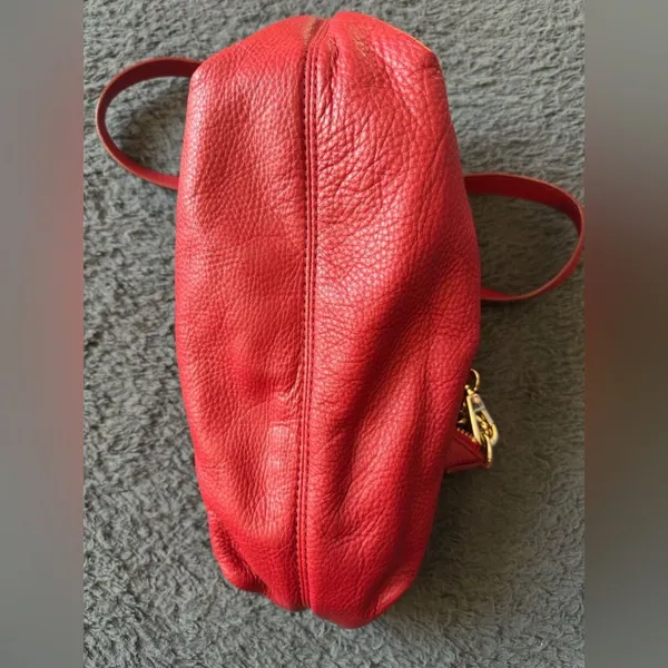 Michael Kors Red Leather Mini Hobo Style Shoulder Bag - Image 6