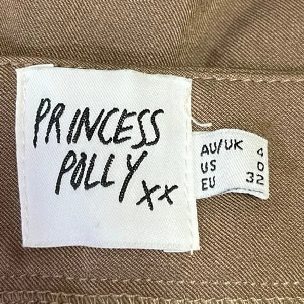 Princess Polly Tan Pleated High Rise Ankle Wide Leg Trouser Dress Pants Size 0 - Image 4
