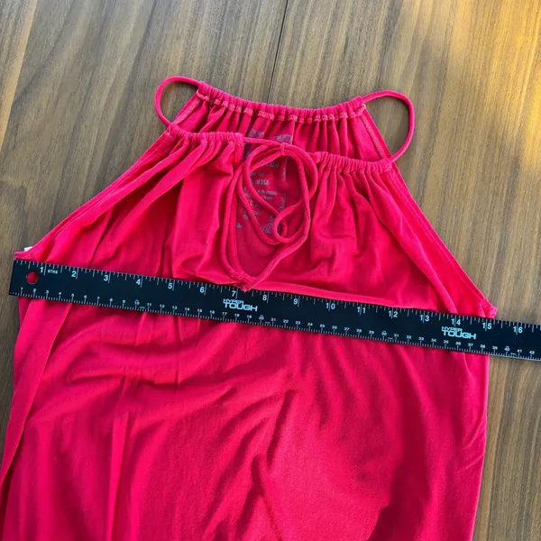 00s Style Y2K Halter Top Drawstring Collar Keyhole Detail Cinched Waist One Size - Image 6