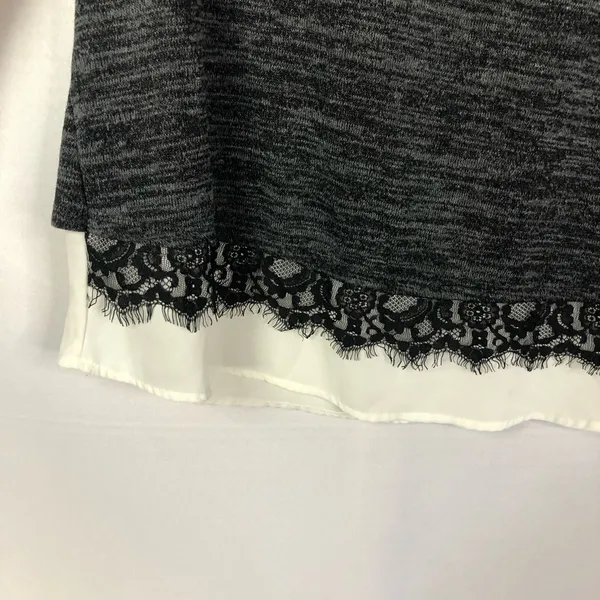 Maurices Dark Gray Button‎ Back Layered Long Sleeve Top XS - Image 4