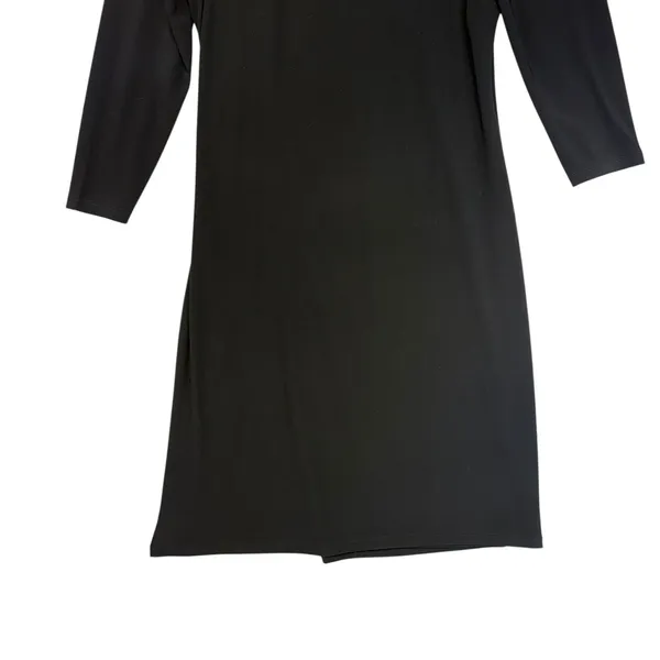Anne Klein Black Faux Wrap Waist Long Sleeve Midi Dress Feminine Versatile 10‎ - Image 9