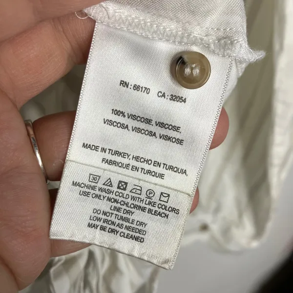 Maeve by‎ Anthropologie white & tan striped shirt button front womens size small - Image 6