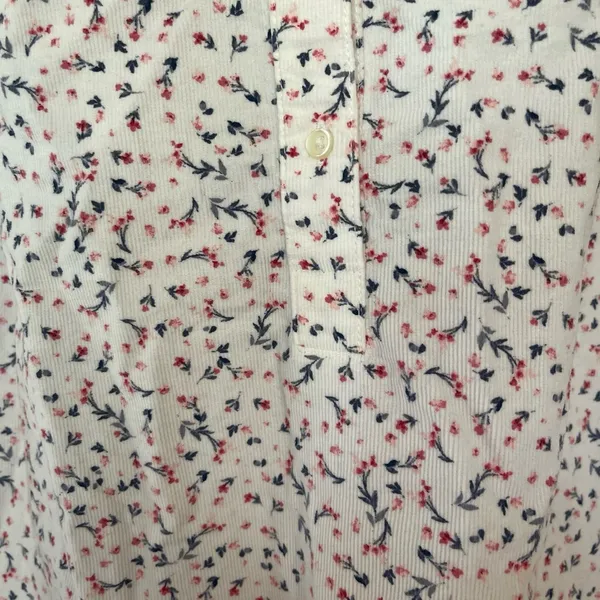 Old Navy Ditsy Floral Oversized Corduroy Tie Sleeve Top Womens size XL Cotton - Image 5