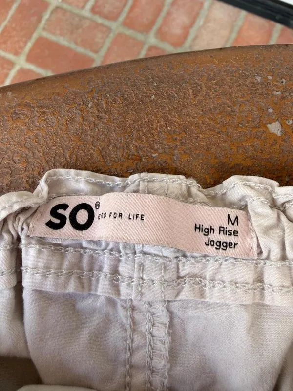 ZARA SO goods for life cream jogger cargo pants sz M - Image 6