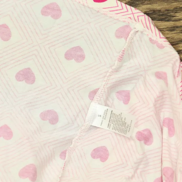 NWT Stripe And Stare and Stare Diamond Heart Frill 2-Piece Pajama Set Pink Red S - Image 9