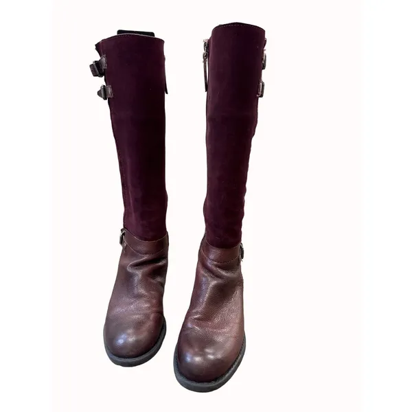 Franco Sarto L Pacer womens red leather brown riding boots shoes 7M SKU 6656 - Image 7