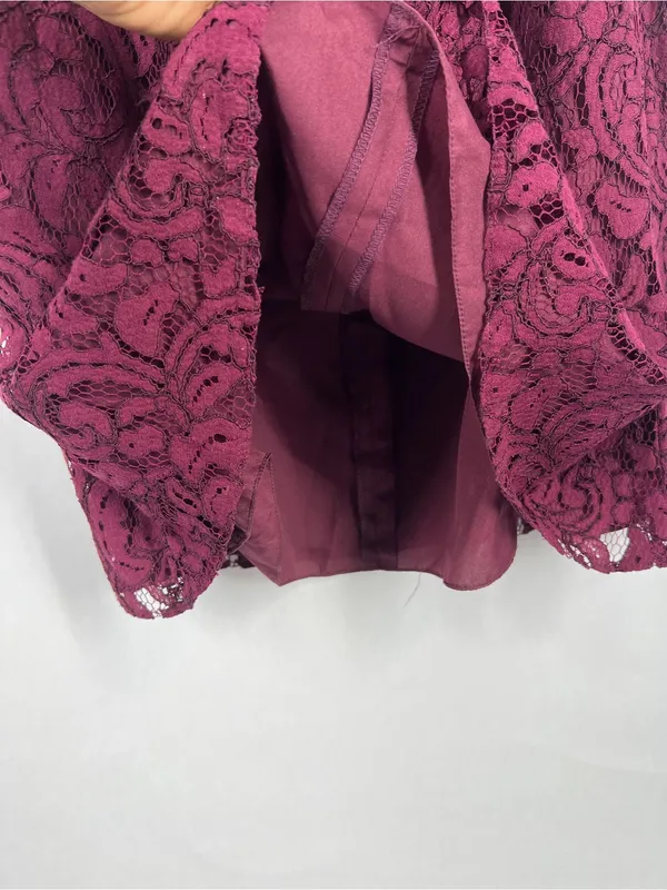 Jasmine Bridesmaids JB Burgundy Lace‎ Off Shoulder Dress NWT Size 6 - Image 12
