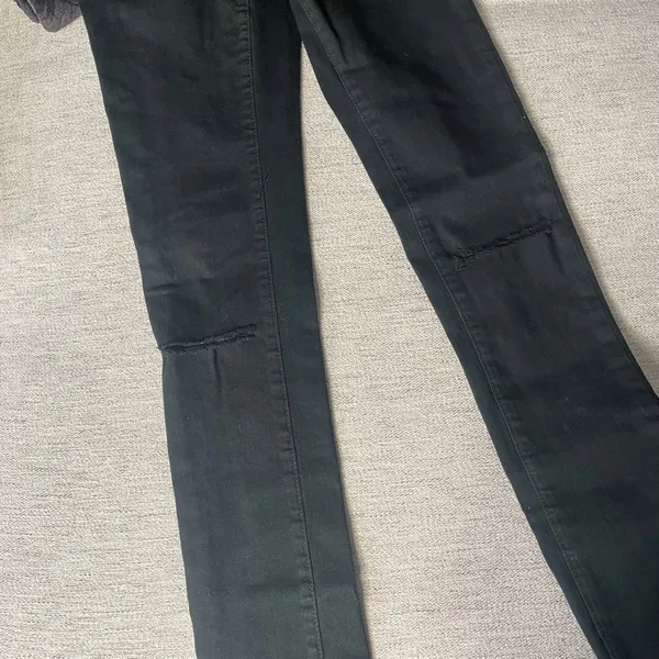 BDG Urban Outfitters Twig High Rise Black Skinny‎ Jeans Distressed Knee Size 24 - Image 4