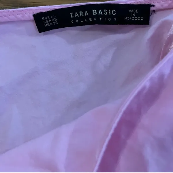 Zara Light Pink Ruffle Bell Sleeve Shift Mini Dress Size: XS - Image 5