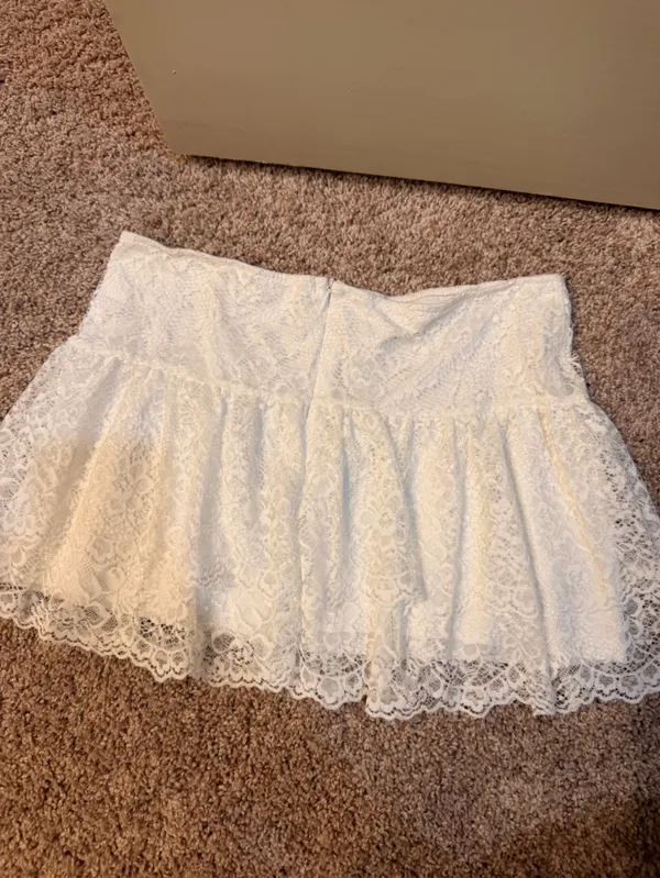 Women's White Lace Skirt - Elegant A-Line - Image 2