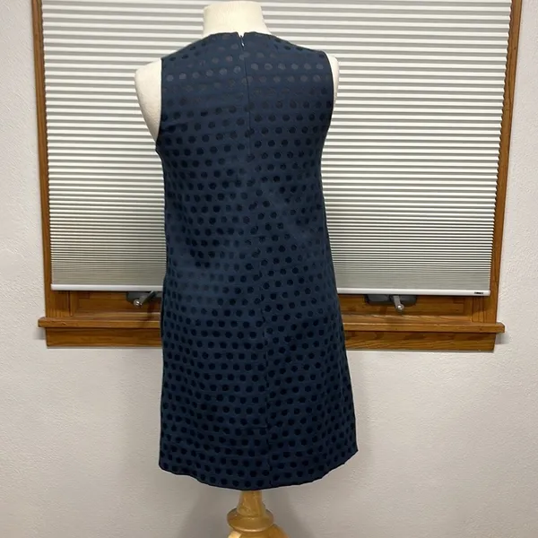 GAP NWT Deep True Navy Jacquard Dot Sleeveless Shift Dress Size Small - Image 5