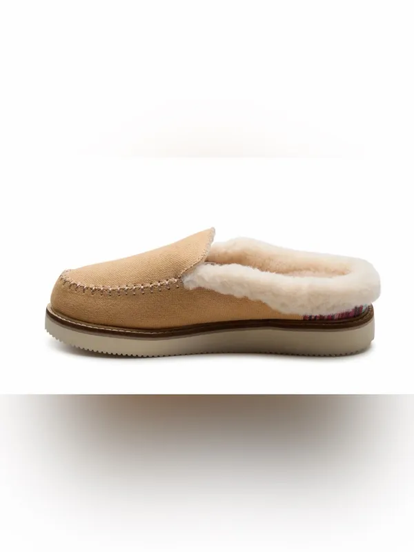 Sanuk Women's Tan Canvas Shearling-Lined Mules Size 6 - Image 2