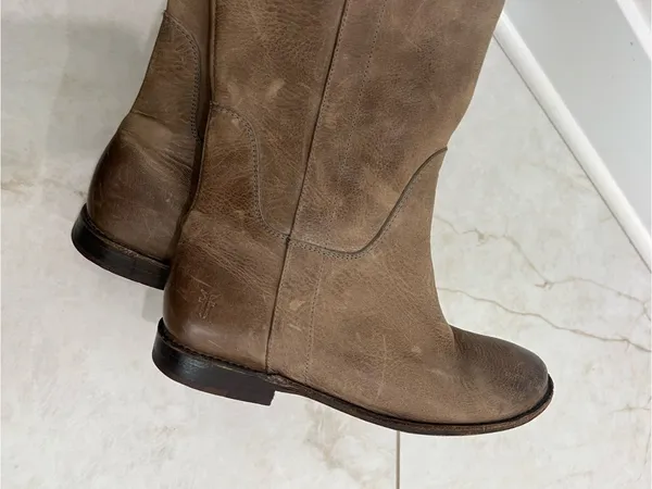 Frye Tan Paige Leather Tall Leather Boots Size 6.5 US - Image 4