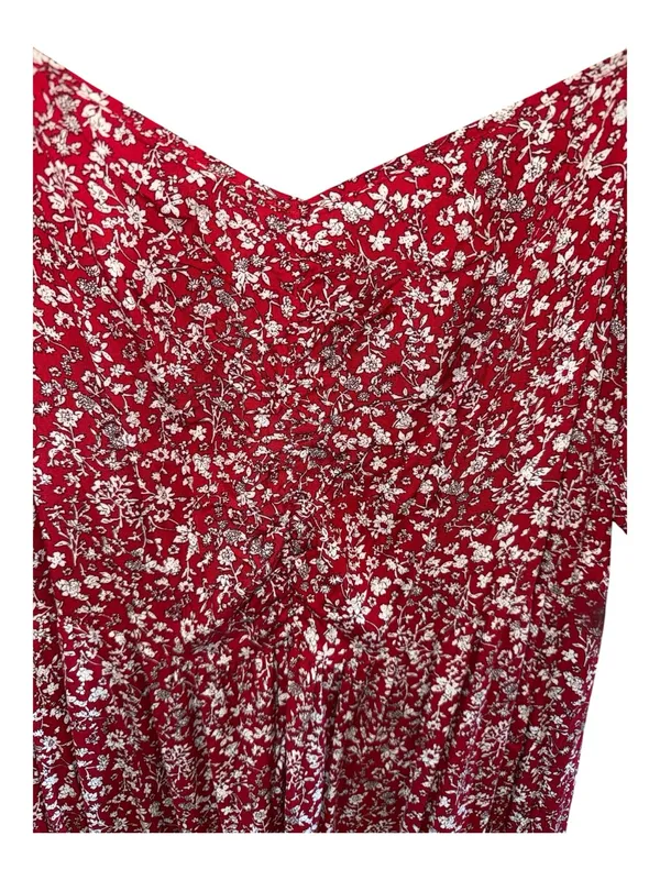 BloomChic Red Floral Puff-Sleeve Maxi Dress. - Image 4