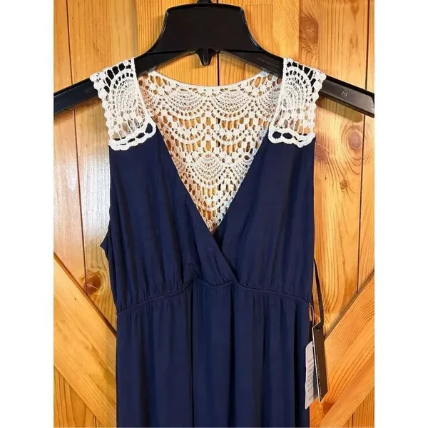 Felicity & Coco Crochet Back Jersey Maxi Dress Size XS nwt (4340) - Image 5