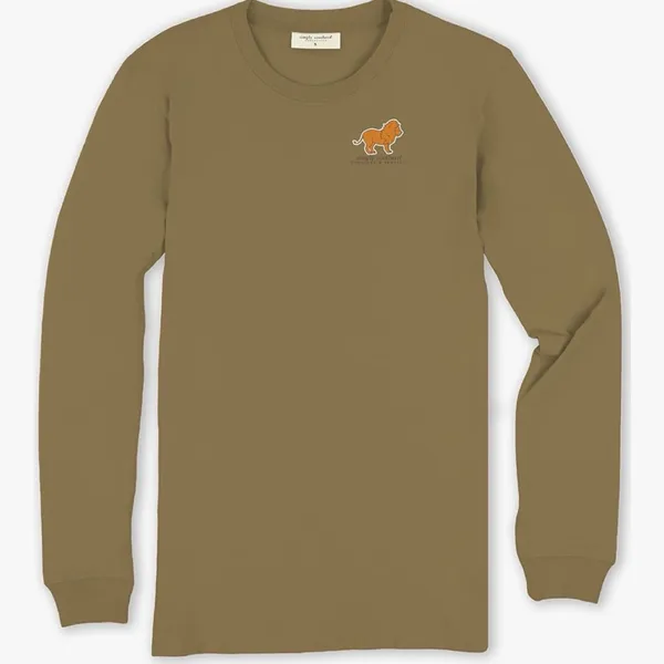 NWT Simply Southern Long Sleeve T-Shirt Size XL Floral Lion Tracker Conservation - Image 2