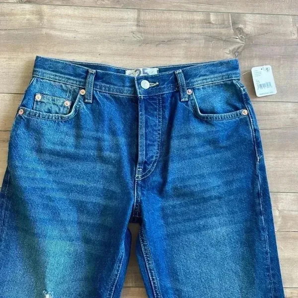 NWT Free People We The Free Maggie Mid Rise Straight In Sequoia Blue Sz 25 - Image 5