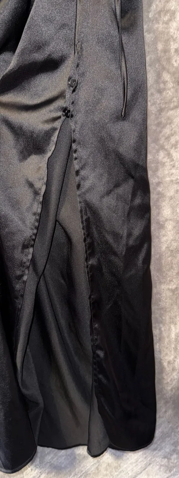 PRETTYGARDEN Black One Shoulder Satin Ruched Cutout Midi Dress Size L - Image 5