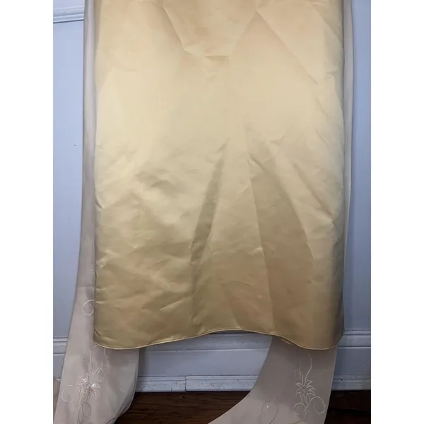 Eden Maids Dress Womens 6 Yellow Strapless Satin Sheath Maxi Bridesmaid Gown - Image 4