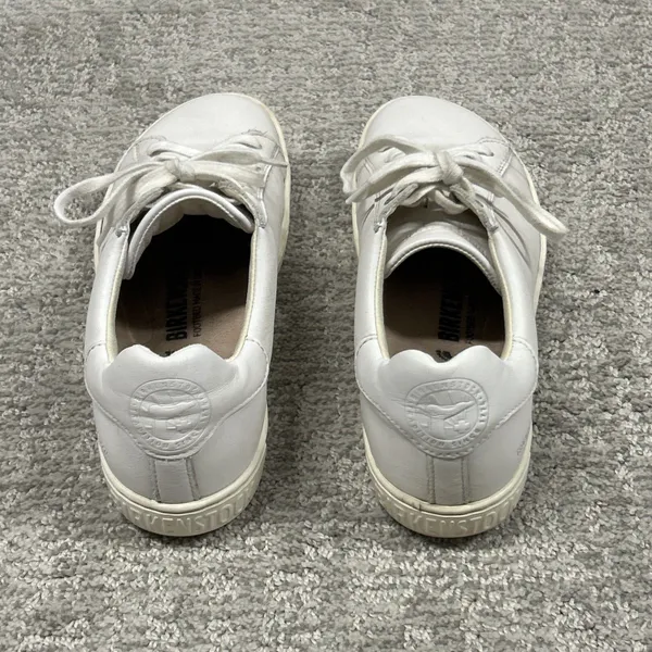 Birkenstock Bend Low Shoes Womens 7 White Leather Sneakers 38 Casual Lace Up - Image 7