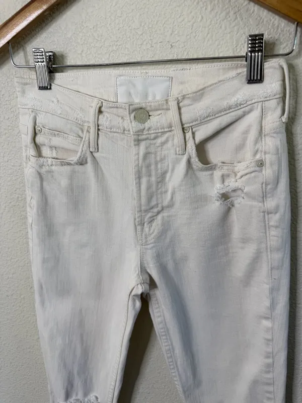 Mother Superior‎ The Flirt Chew Ankle Straight Leg Jeans Womens Size 24 - Image 4
