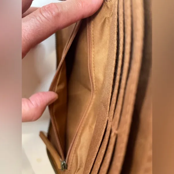 Free People Distressed Vegan Wallet in‎ Brown - Image 11