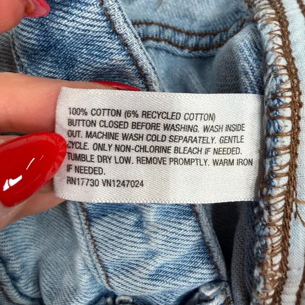 Future Collective 4 Jeans Wide Leg Slouchy High Rise Front Seam Light Wash Blue - Image 10