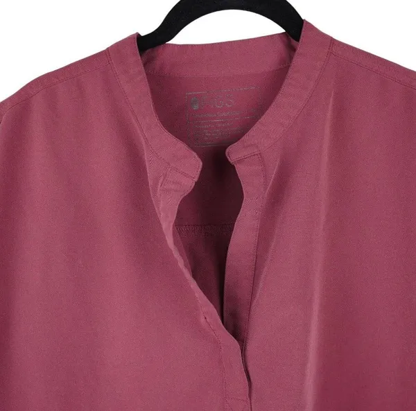 Figs Womens Rafaela Oversized Scrub Top Technical Collection Wine Red Size XL - Image 4