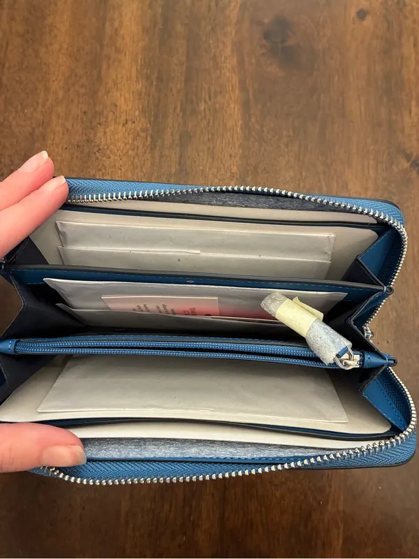 Kate Spade Arctic Friends Penguin Wallet Large Continental Blue Zipper New NWT - Image 4