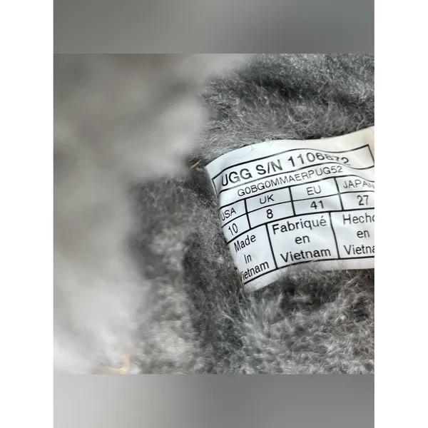 UGG Scuffette II Black Gray Suede Fur Lined Slip On Slippers Womens Shoe Size 10 - Image 10