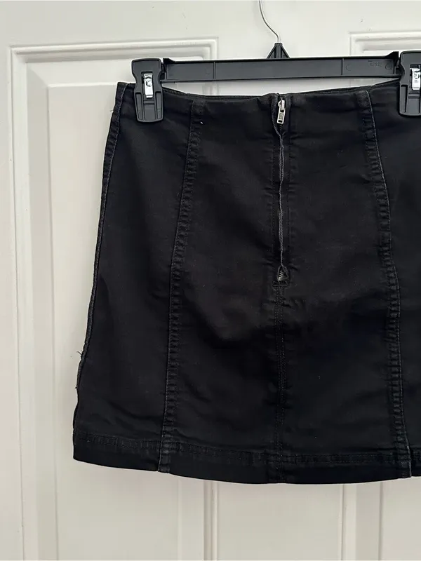 Free People Black Denim Mini Skirt - Women's Classic A-Line - Image 8