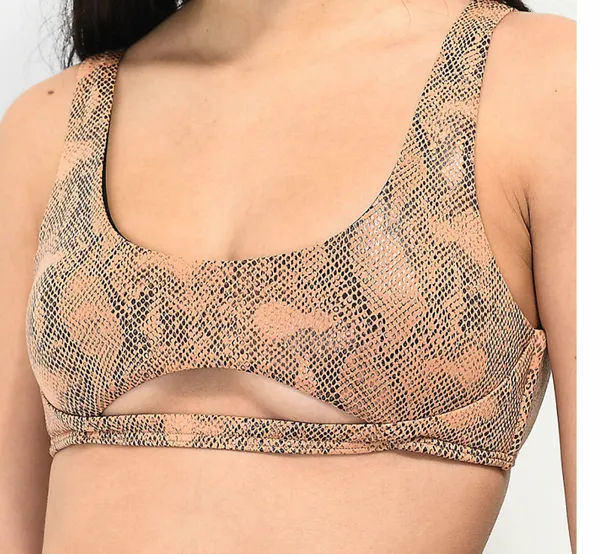 Zumiez Snakeskin Cutout Bikini Top - Image 2