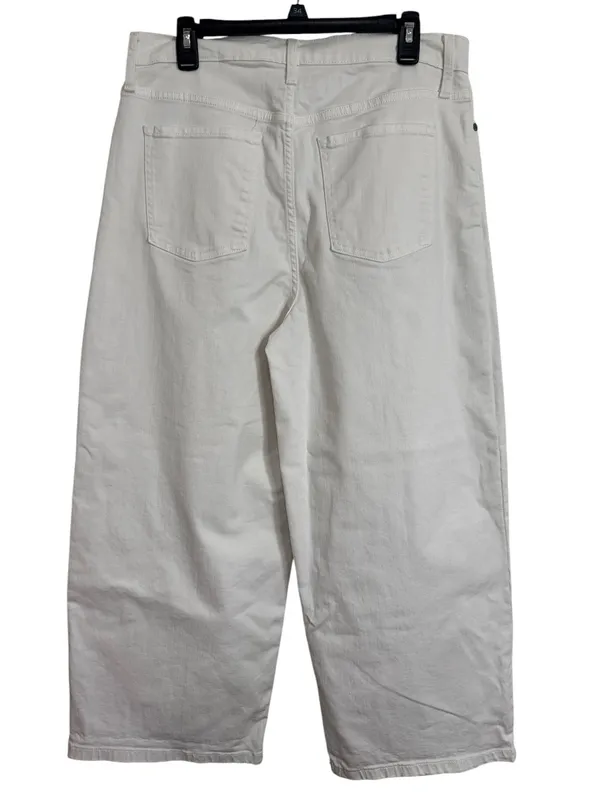 Banana Republic Factory Relaxed Hi-Rise Pleated Wide-Leg Jeans Pure White sz 31 - Image 3