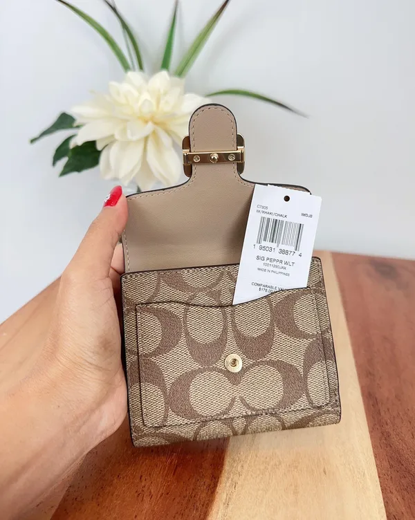 Coach Pepper Wallet In Signature Canvas - Image 7