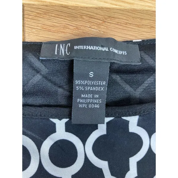 New INC International Concept Morrocan Window Shift Dress Womens Small Black $80 - Image 6