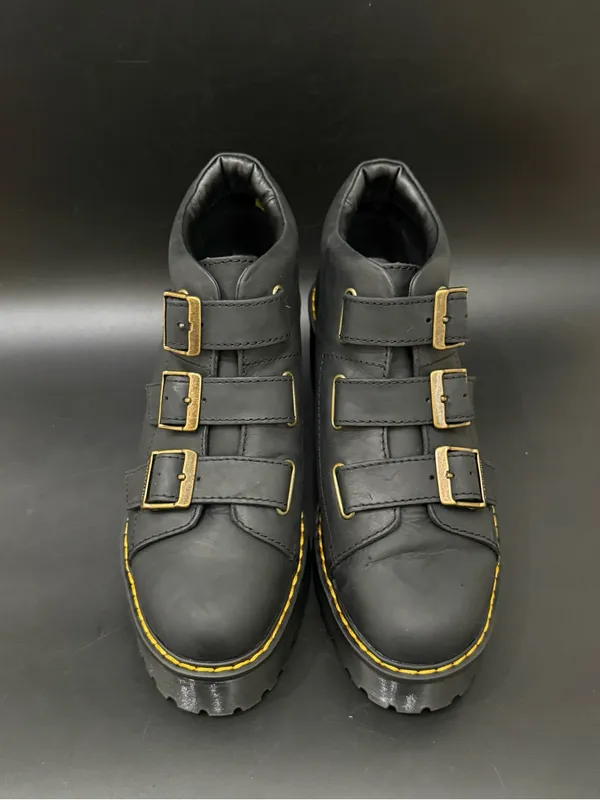 DR. MARTENS Coppola Black Leather Platform Ankle Boots Buckle Women’s Size 9 US - Image 2