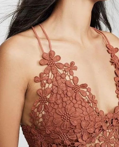 Free People Women's Miss Dazie Bralette, Coconut Shell, Brown Size L - Image 6