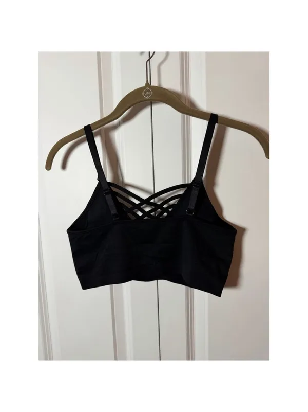 ZENANA Black Criss-Cross Sports Bra S - Image 2