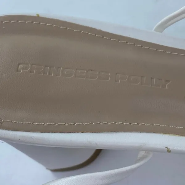 Princess Polly Women's White Lace Up Square Toe Strappy Block Heels Sandals Sz 9 - Image 5