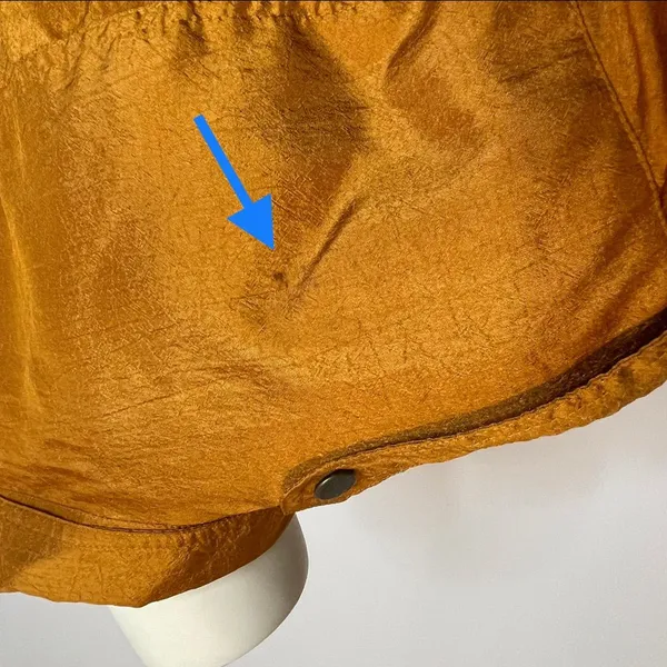 Vintage Copper‎ Blouse Epaulets Button-Up Crinkly Fabric Front Pockets Shirt Top - Image 4