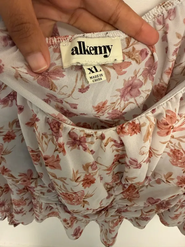 Floral Ruched Peplum Blouse - Dusty Rose on Ivory - Image 3