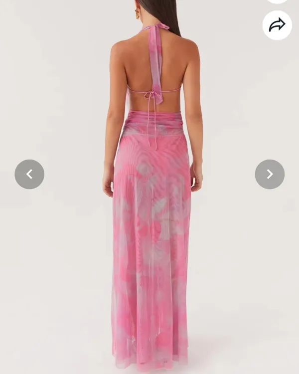 NWOT Peppermayo Elysia Mesh Maxi Dress - Pink Floral - Image 3