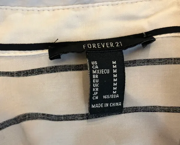 Forever 21 Striped Button Up Shirt - Image 2